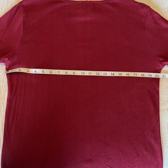 Burgandy Pointelle Top - Picture 7 of 11